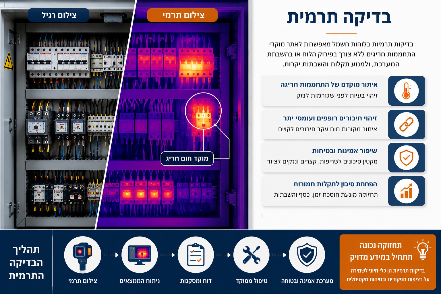 בדיקות תרמיות ללוחות חשמל